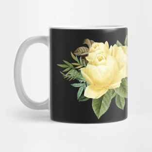 Yellow Watercolor Flower Bouquet Arrangement Branch Floral Lover Vintage Mug